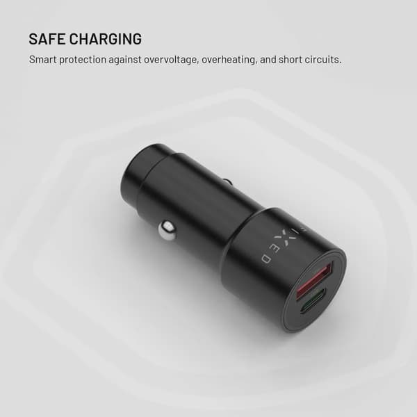 FIXED Supersnabb 63W USB-A/C Billaddare Svart
