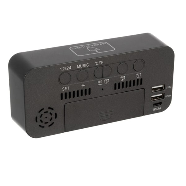 Digital Väckarklocka Bluetooth - Termometer & musik