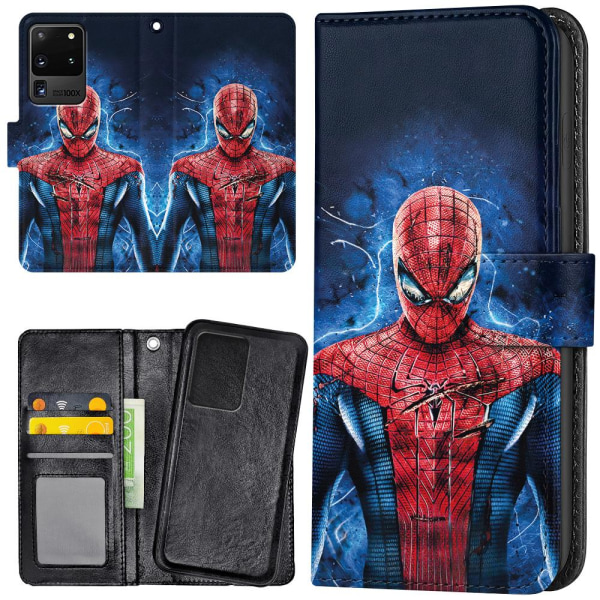 Samsung Galaxy S20 Ultra - Plånboksfodral/Skal Spiderman multifärg