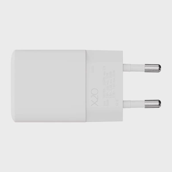 X2O 20W hemmaladdare USB-C med 1,2 m kabel GaN Vit
