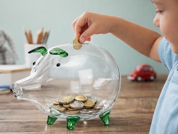 Spargris glas stor Grön