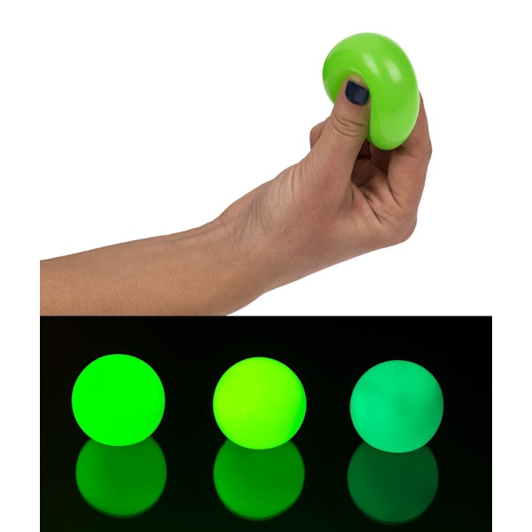 3-Pak - Selvlysende Klembolde / Stressbolde - 4 cm Multicolor