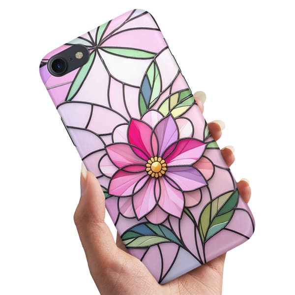 Deksel / Mobildeksel til iPhone 7 / 8 / SE - Glass Flower