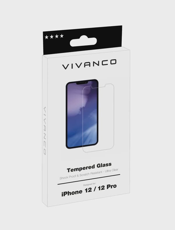 Vivanco Skyddsglas 9H iPhone 12 / 12 Pro