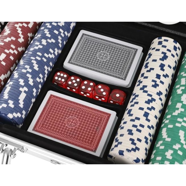 Pokerset med Väska - 300 Marker - Poker - Texas Strong Pokerset Silver