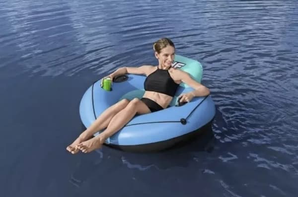Badring med Ryggstöd / Flytande Stol - 120cm Blå