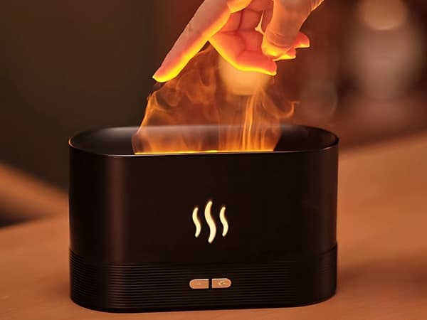 Luftfuktare LED - USB-diffusor med eldstadseffekt