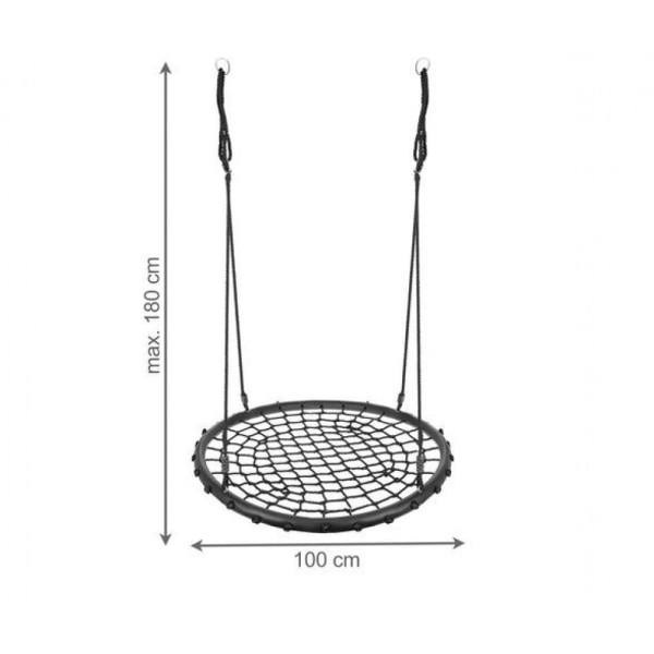 Gunga för Barn / Fågelbogunga / Nätgunga - 100 cm Svart