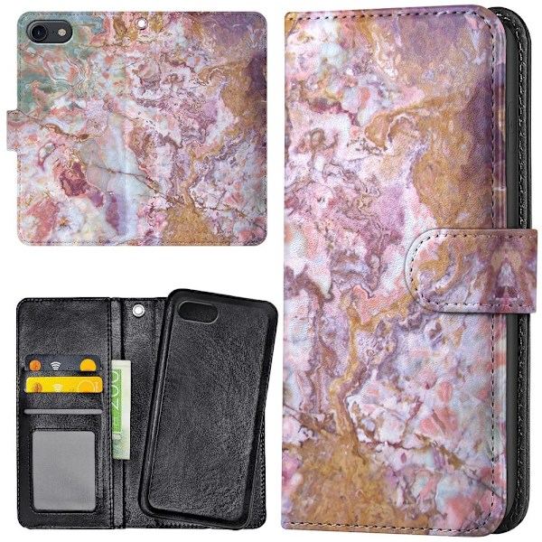 iPhone 16e/17e - Lommebok Deksel Marmor