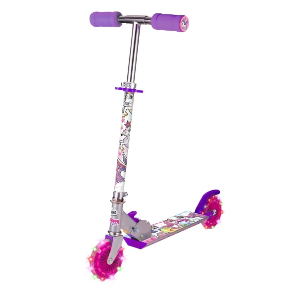 Sparkcykel med Lysende Hjul / Enhjørning - Scooter til Børn Pink