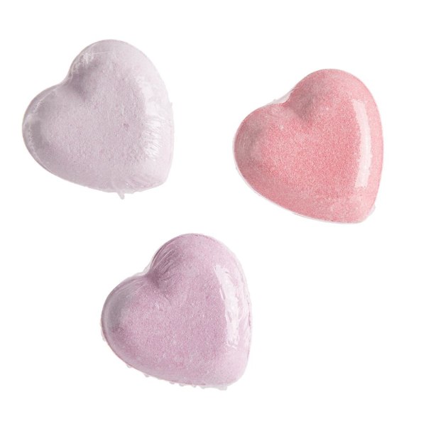 Badebomber Hjerteformet - Rose Duft 10-Pak Pink