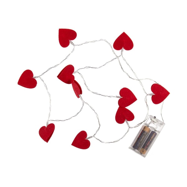 Ljusslinga Hjärtan / LED-slinga - 120cm - Röda Hjärtan Röd