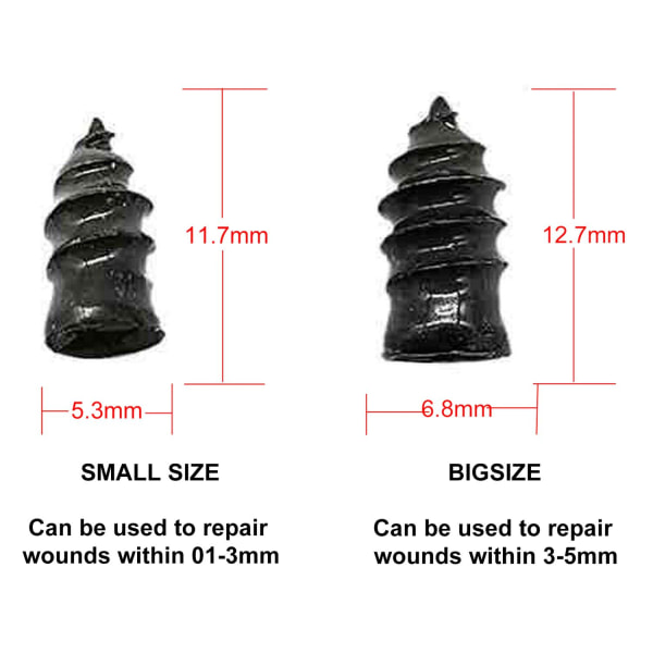 10-Pack - Reparasjon av punktering bildekk - Velg størrelse Black L