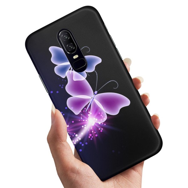 OnePlus 8 - Skal/Mobilskal Lila Fjärilar
