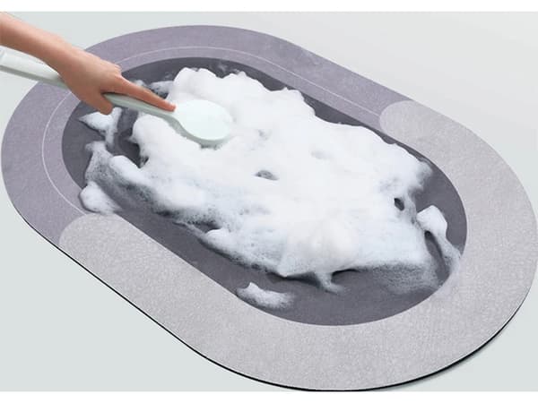 Badrumsmatta / Snabbtork & Halkfri - 58x38cm - Oval