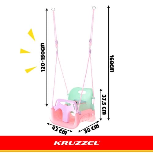 Babygunga 3-i-1 / Barngunga - Gunga för barn Light pink