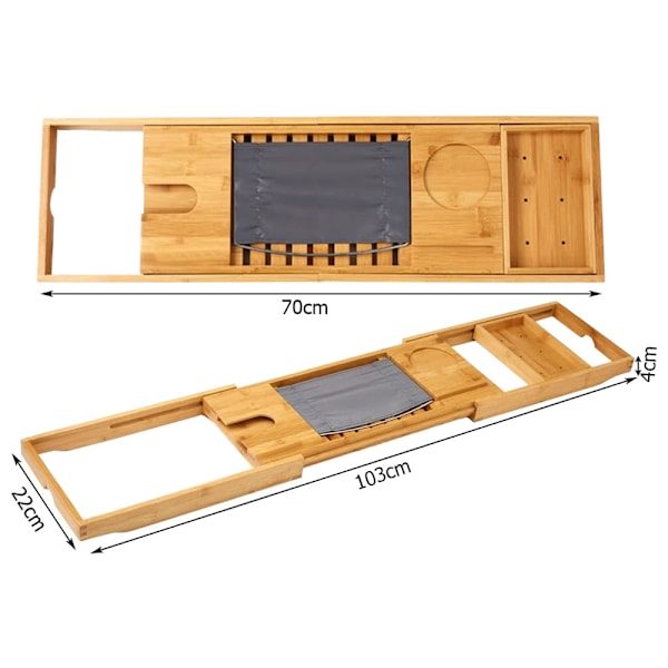 Badekarhylde / Hylde til badekar - Justerbar Bamboo