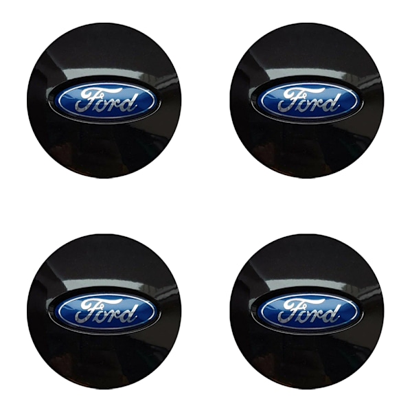 4-Pak - Ford Centerkapsler til Fælge - Bil 54mm - Svart