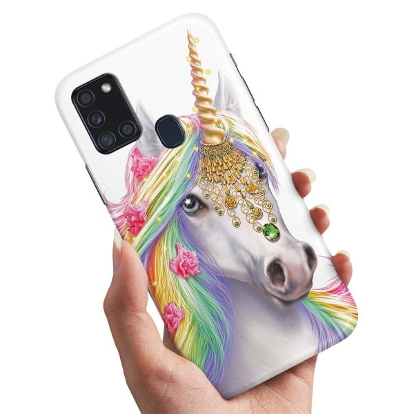Samsung Galaxy A21s - Cover/Mobilcover Unicorn/Enhjørning
