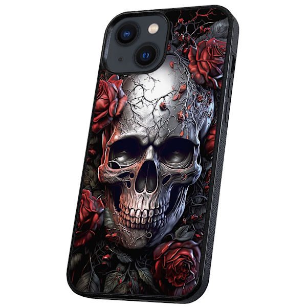 iPhone 14 - Deksel/Mobildeksel Skull Roses