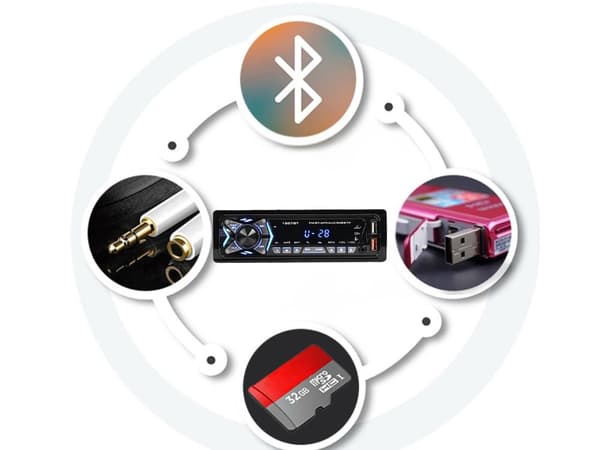 Bluetooth-autosoitin 1 DIN - USB AUX SD