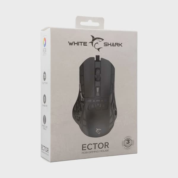 White Shark ECTOR Gaming Mus 7D 12.400dpi Svart
