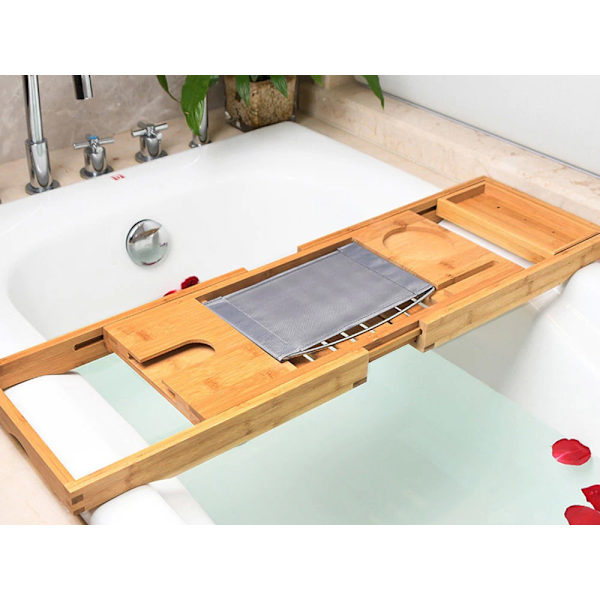 Badekarhylde / Hylde til badekar - Justerbar Bamboo