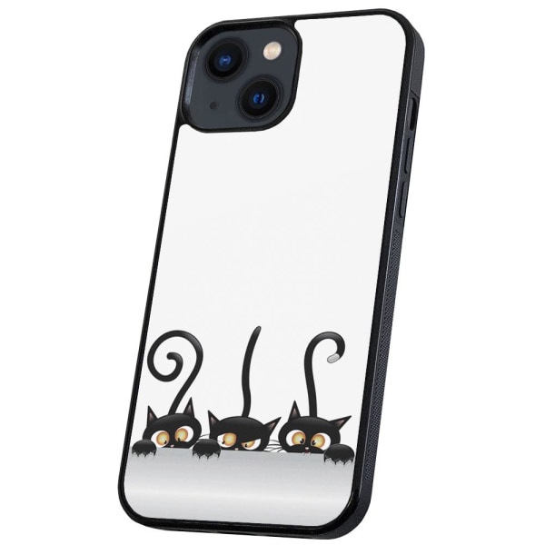 iPhone 14 Plus - Deksel/Mobildeksel Svarte Katter