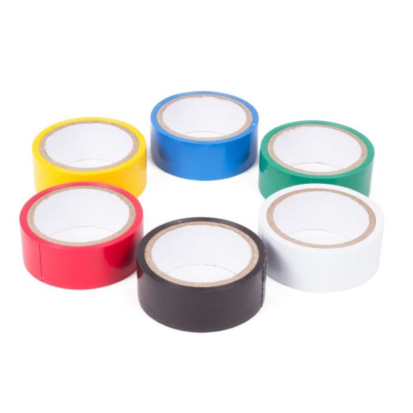 6-Pak Elektrikertape / PVC-tape - 6 x 3,5 m Multicolor