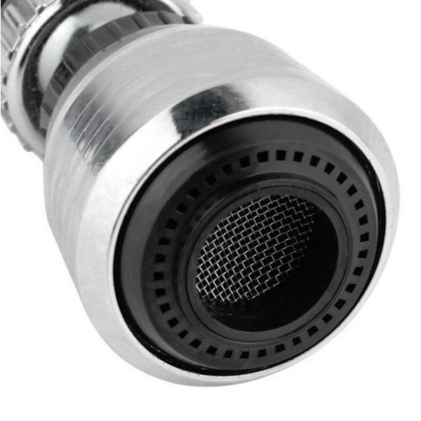 Munnstykke til Kran - 360° Roterende Vann Adapter Silver grey