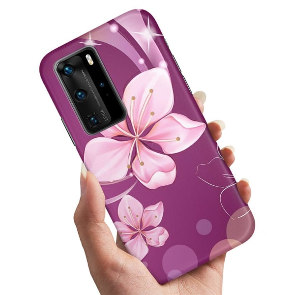 Huawei P40 - Cover/Mobilcover Hvid Blomst