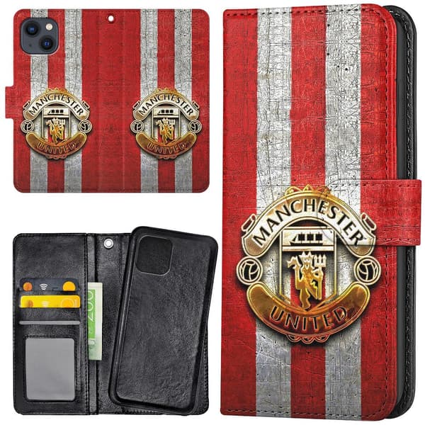 iPhone 14/15 Plus - Plånboksfodral/Skal Manchester United