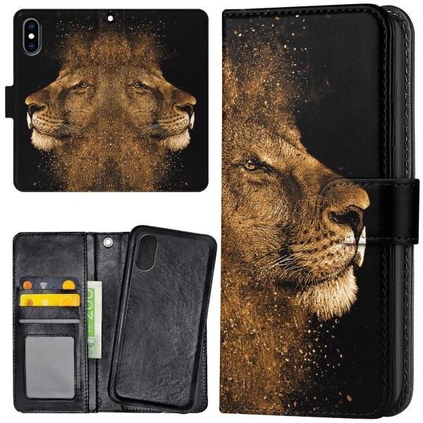 iPhone X/XS - Plånboksfodral/Skal Lion