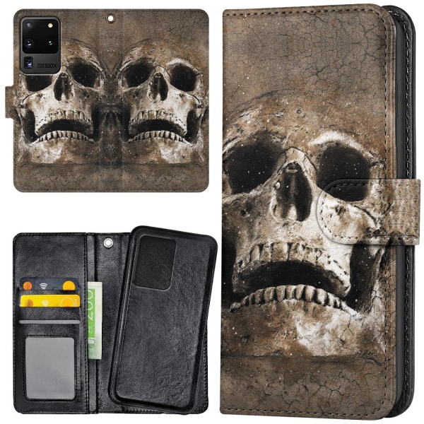 Samsung Galaxy S20 Ultra - Mobilcover/Etui Cover Cracked Skull
