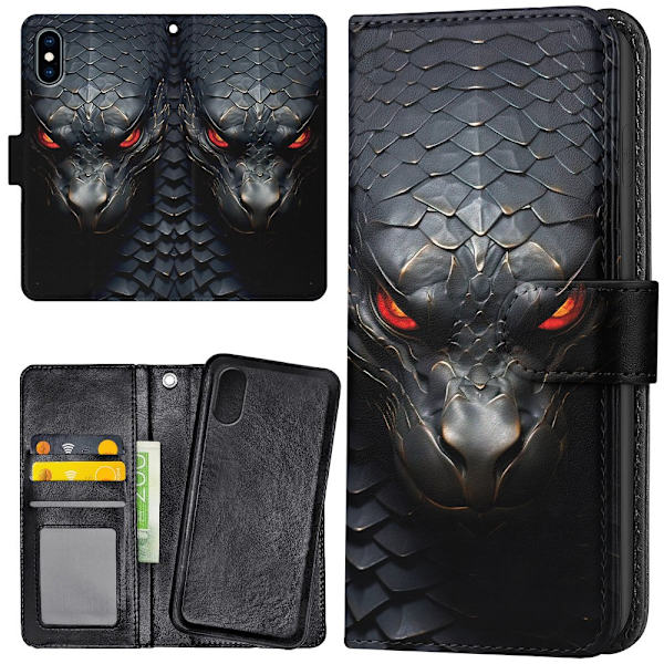 iPhone XR - Plånboksfodral/Skal Snake