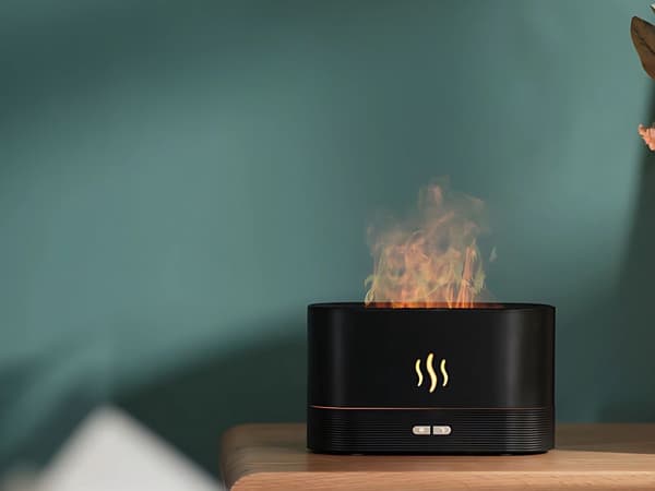 Luftfuktare LED - USB-diffusor med eldstadseffekt