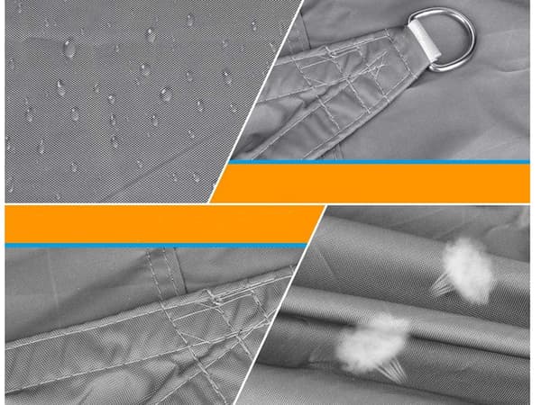 Solseil med UV-Beskyttelse til Uteplass – 3x3x3 m Grey