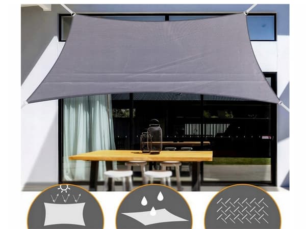 Solseil med UV-Beskyttelse til Uteplass - 4x3 m Grey