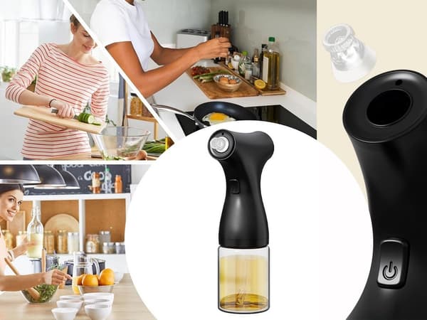Oljedispenser sprayflaska 200 ml glas Black
