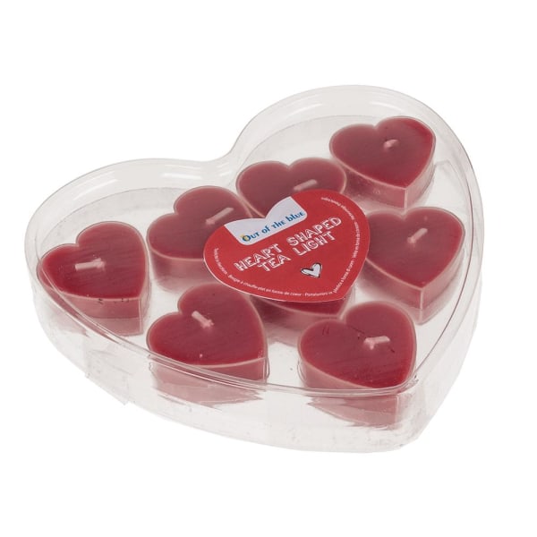 8-Pack - Hjerteformede varmelys / stearinlys til Valentinsdagen Multicolor