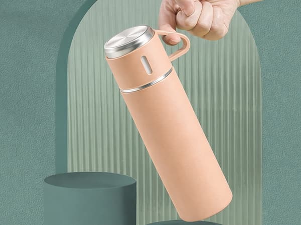 Termos 400 ml rostfri med koppar Rosa