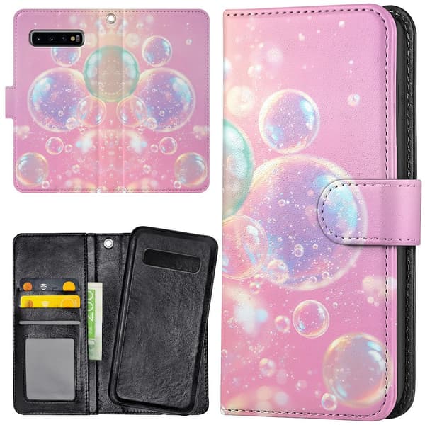 Samsung Galaxy S10 - Lommebok Deksel Bubbles
