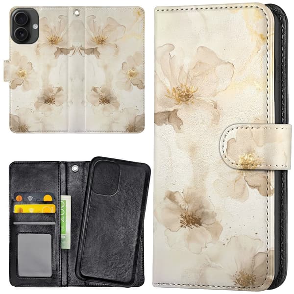 iPhone 16 Plus - Plånboksfodral/Skal Flowers