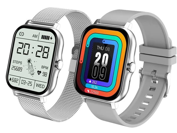 Smartklocka dam herr gummiarmband sport Bluetooth-samtal grå Grey