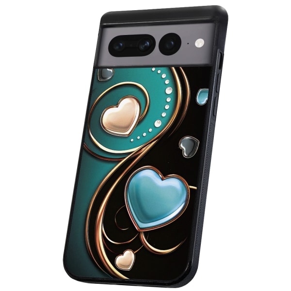 Google Pixel 7A - Deksel/Mobildeksel Hjerter