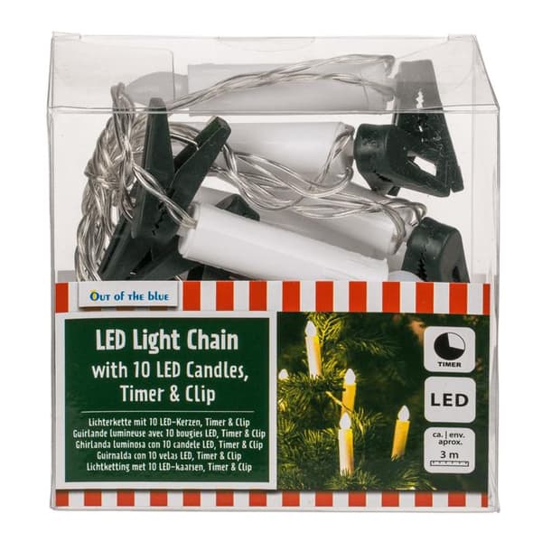 LED-ljusslinga / Ljusslinga med Timer - 10 st. Lampor Varm vit