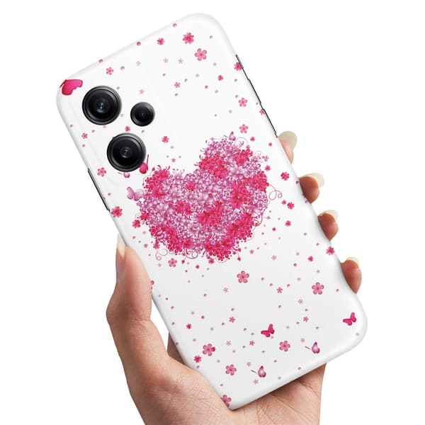 Deksel / Mobildeksel til Xiaomi Redmi Note 12 5G - Blomsterhjerte