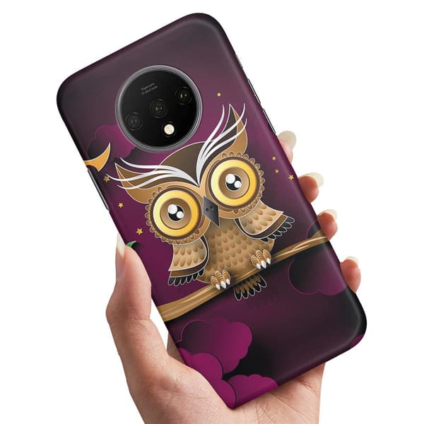 Deksel / Mobildeksel til OnePlus 7T - Lysbrun Ugle