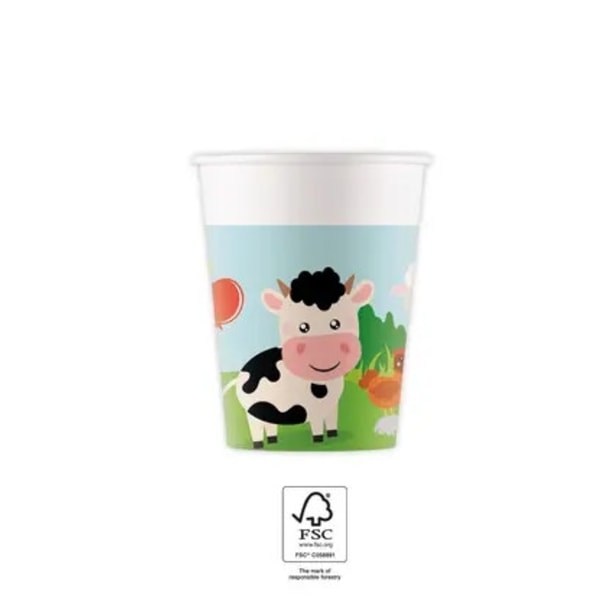 Papperskoppar Farm Party 8 st 200 ml FSC