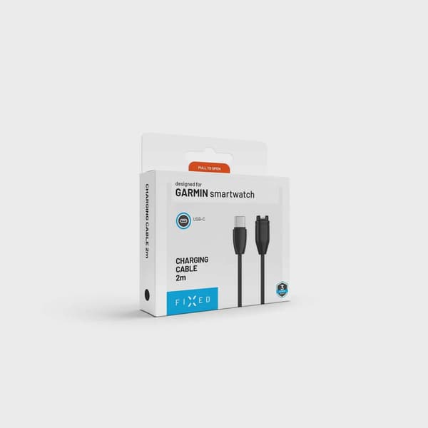 FIXED USB-C Laddningskabel för Garmin Smartwatch 2M Svart
